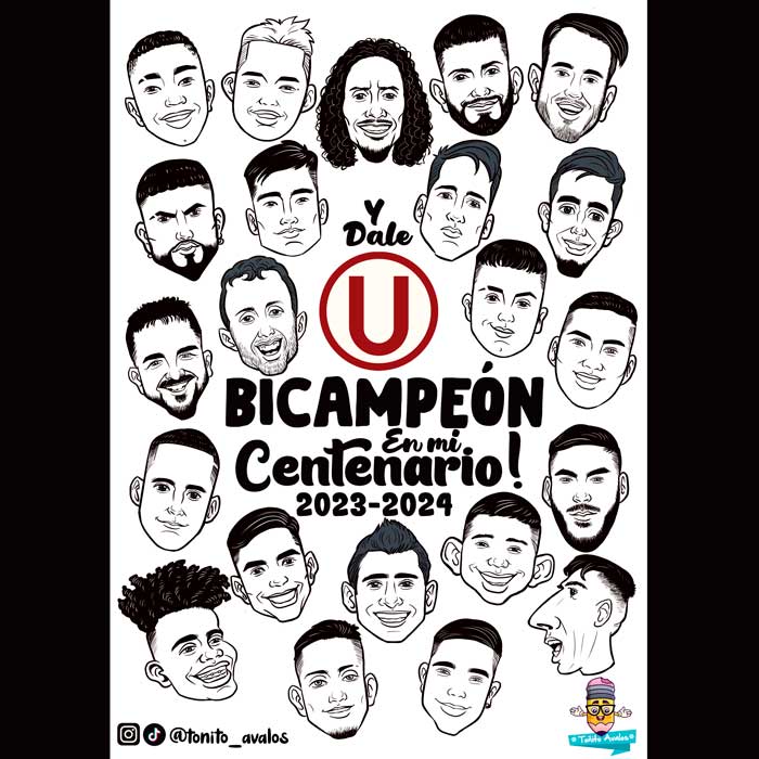 Poster fan art Universitario de Deportes: Soy Bicampeon en mi centenario!